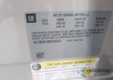 2011 Chevrolet Malibu Ls из США, поврежденный, VIN 1G1ZB5E19BF226823